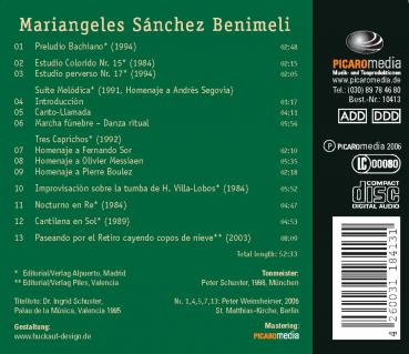 Mariangeles Sánchez Benimeli spielt eigene Werke für Gitarre solo