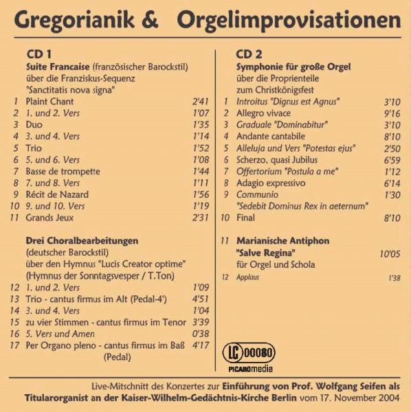 Gregorianik & Orgelimprovisationen (2 CD)