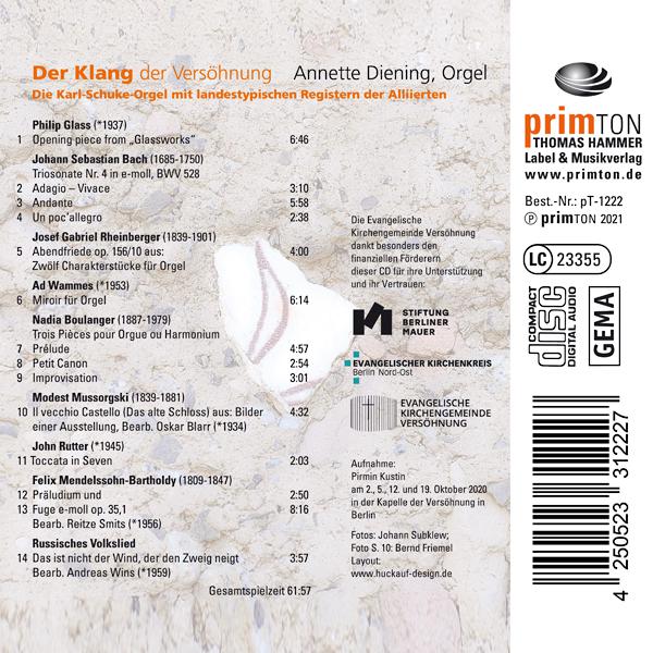 CD Backcover "Klang der Versöhnung"
