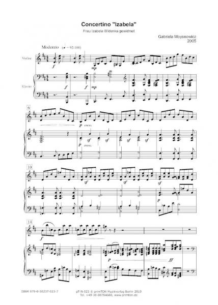 Concertino "Izabela" für Violine und Klavier